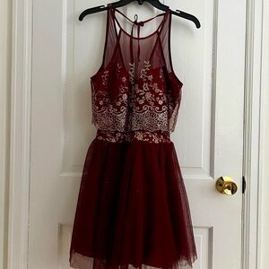 maroon homecoming dress